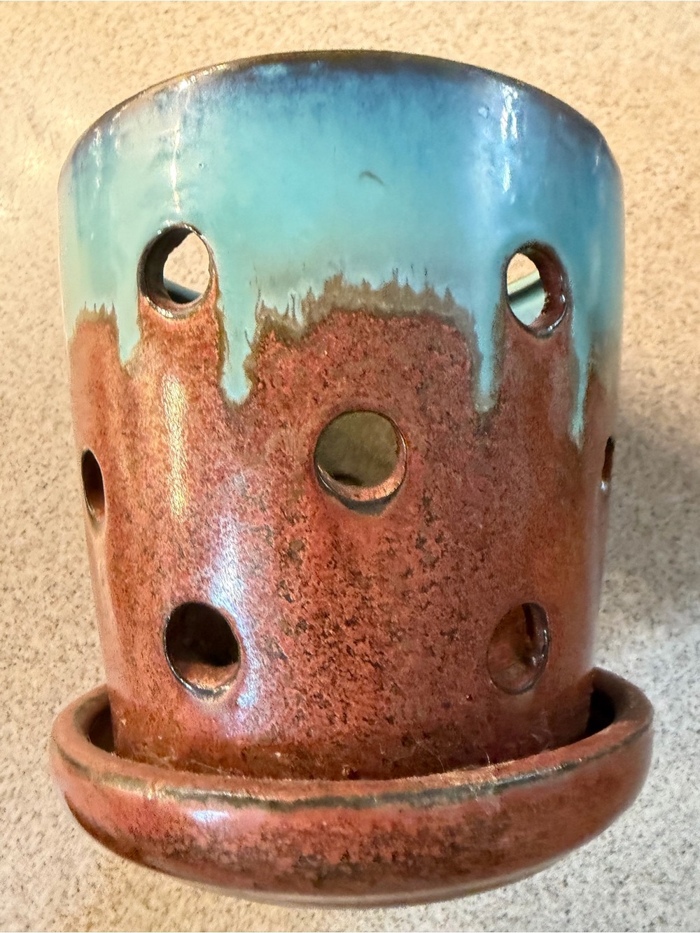 Orchid Ceramic Pot With Holes